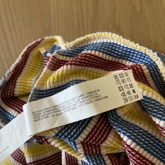 Zara| Beachy Knit Flare Pants in Neutral Stripes, Size Small, NWT•••Boho - Picture 11 of 14